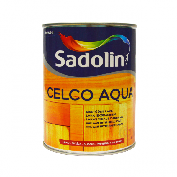 Лак на водній основі "Sadolin Celco Aqua" для стін та стелі, матовий, безбарвний [Садолін Селко Аква]