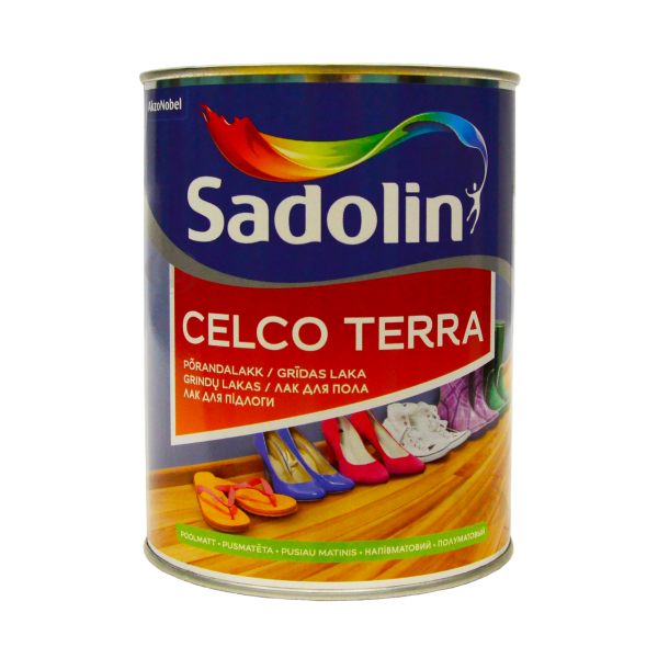 Лак для підлоги Sadolin Celco Terra алкідний, напівматовий, безбарвний(Садолін Селко Терра)