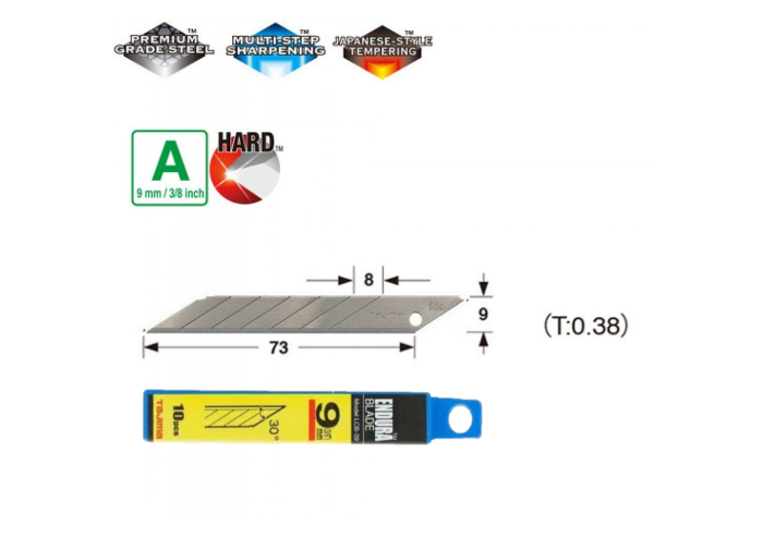 Леза сегментні 9мм, кут нахилу 30° "TAJIMA Acute Angle Endura Blade" (10 шт)