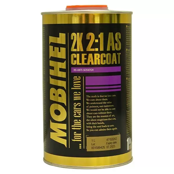 Автомобільний акриловий лак "Mobihel 2K AS 2:1" + затвердник "8800"
