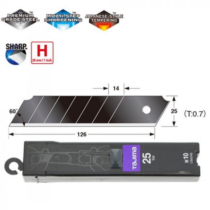 Сегментні леза Premium 25 мм TAJIMA DORA Razar Black Blades, 10 шт (Таджима Дора Разар Блэк Блэйдс)