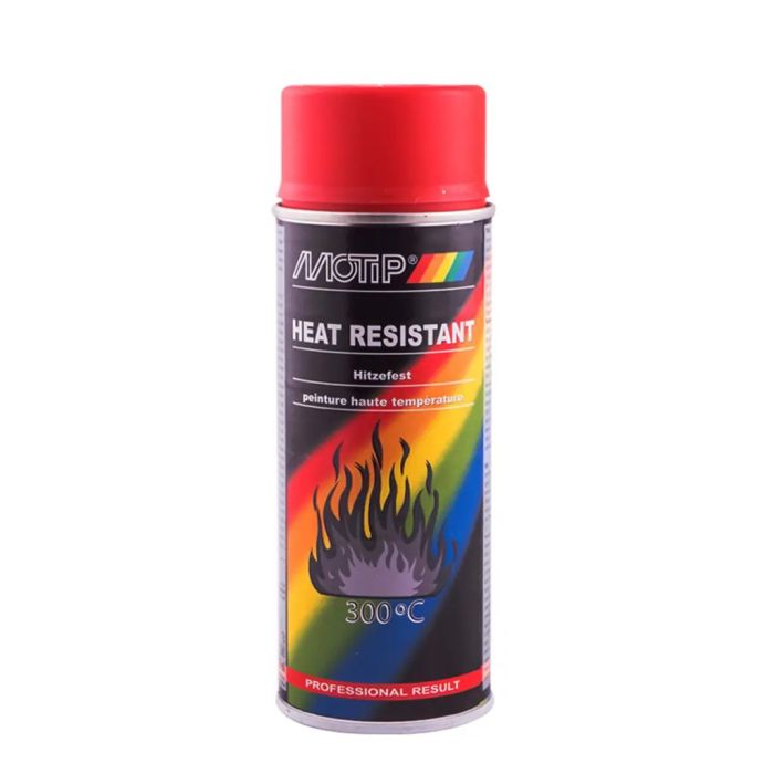 Емаль аерозольна термостійка до 300⁰С "Motip" Heat Resistant Paint червона (400 мл) ["Мотіп" Хіт Резістант Пейнт]