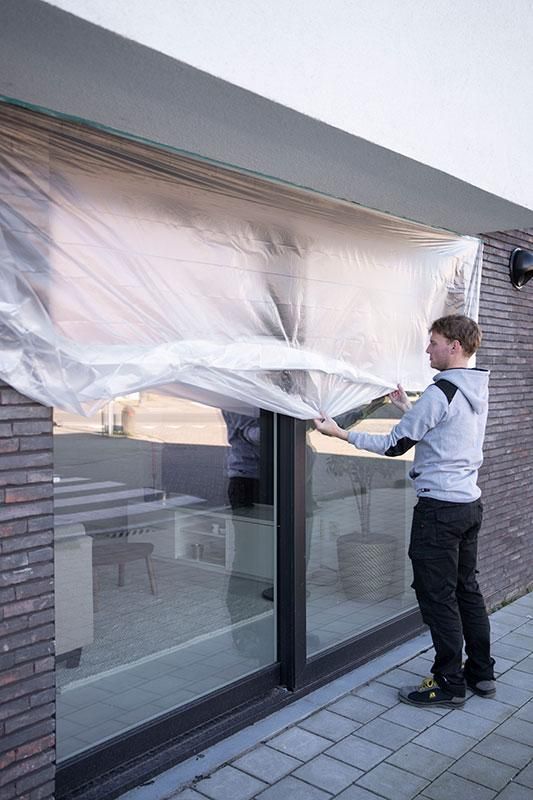 Защитная пленка с армированной лентой "НРХ Easy Mask Outdoor", для наружных работ (550мм*20м)
