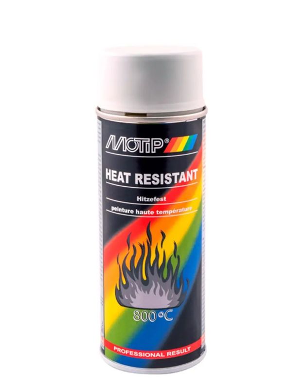 Емаль аерозольна термостійка до 800⁰С "Motip" Heat Resistant Paint (400 мл) ["Мотіп" Хіт Резістант Пейнт]