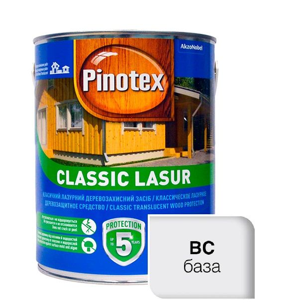 Деревозахисний засіб, безбарвний BC, "Pinotex Classic Lasur" [Пінотекс Класік Лазур]