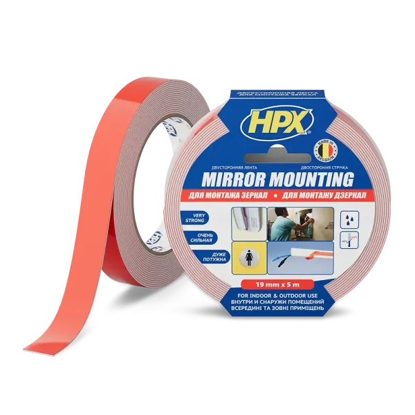 Двохстороння клейка стрічка "HPX MIRROR MOUNTING" для монтажу дзеркал (19мм*5м)