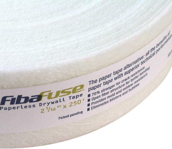 Стрічка для з'єднання гіпсокартонних плит, "FibaFuse" 5.2 см x 76 м — біла.