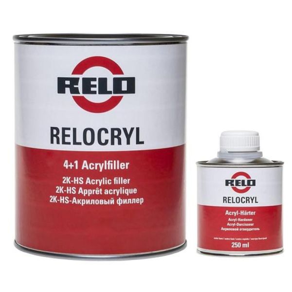 Акриловий грунт-наповнювач "Relo Relocryl HS" + затвердник (1л+0.25л)