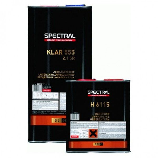 Автомобильный акриловый лак антискретч "Spectral Klar 555 (SR) 2:1 HS" + отвердитель "H6115" (5л+2,5л) [Спектрал Клар 555]