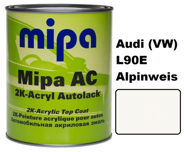 Автоемаль акрилова "Mipa Volkswagen/Audi (VW) L90E Alpinweiss" 1л [Міпа]