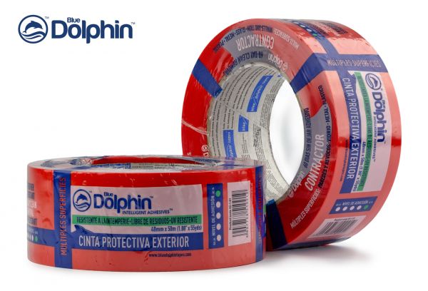 Малярська стрічка Blue Dolphin "CONTRACTOR" MT-PE для зовнішніх робіт, червона