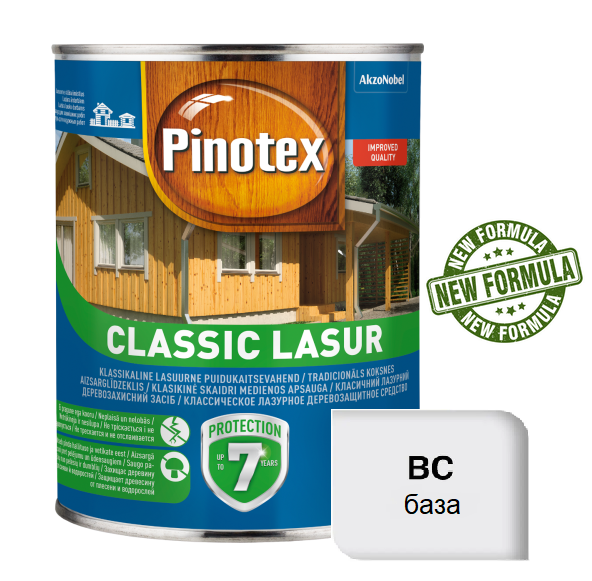 Деревозахисний засіб, безбарвний BC, "Pinotex Classic Lasur" NEW [Пінотекс Класік Лазур]