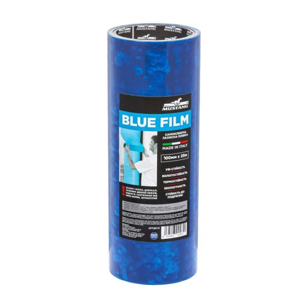 Защитная пленка 100мм х 25м MUSTANG BLUE FILM самоклеящаяся [Мустанг]