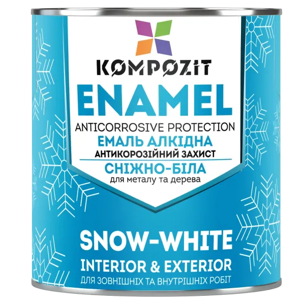 Эмаль алкидная снежно-белая, глянцевая Kompozit (Композит)