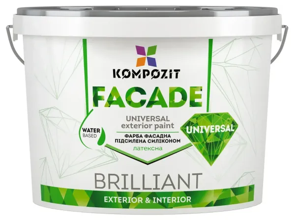 Фарба фасадна силіконова "FACADE UNIVERSAL Kompozit" Біла [Композіт Фасад універсал]