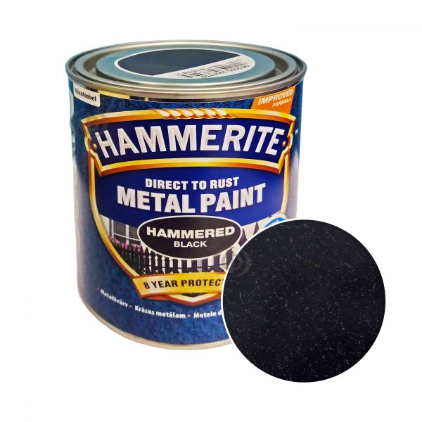 Фарба 3в1 молоткова, чорна, по металу "Hammerite Metal Paint" (Хаммерайт)