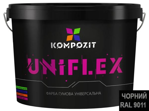Фарба гумова чорна "UNIFLEX Kompozit" (RAL 9011) [композіт уніфлекс]