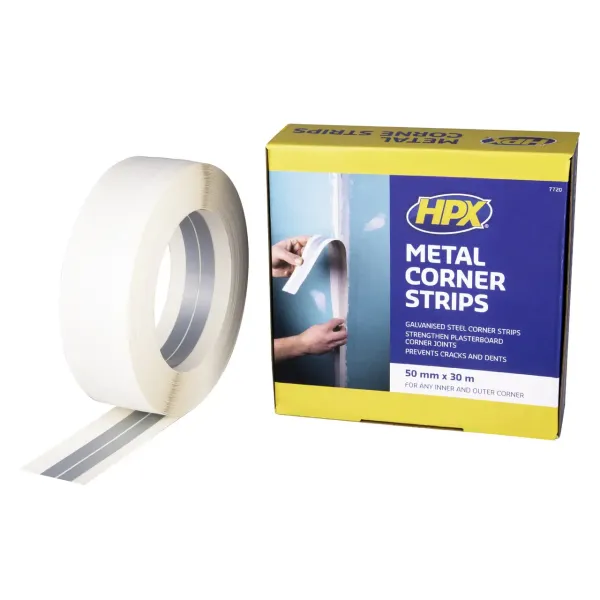 Паперова стрічка з металевими вставками для кутів 50мм х 30м - HPX METAL CORNER STRIPS [ ШПХ МЕТАЛ КОРНЕР СТРІПС]