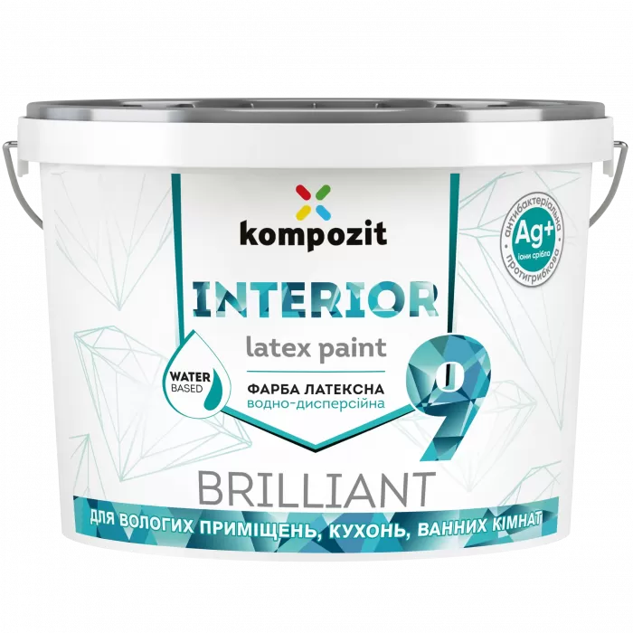 Фарба інтер'єрна "Кompozit Interior 9" для вологих приміщень та укосів [Композит Інтеріор 9]