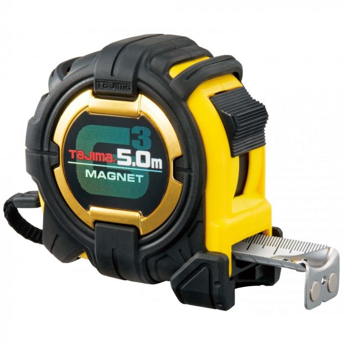 Рулетка будівельна ударостійка, екстра стрічка, TAJIMA G3 LOCK 27 (5м×27мм)