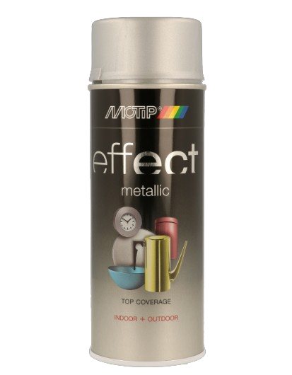 Емаль аерозольна з ефектом металік "Motip" Deco Effect Metallic чорна (400 мл) ["Мотіп" Деко Ефект Металік]