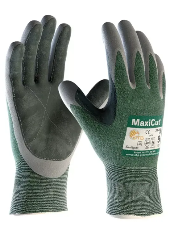Защитные перчатки "ATG MaxiCut Oil" маслобензостойкие с защитой от порезов [34-450LP]