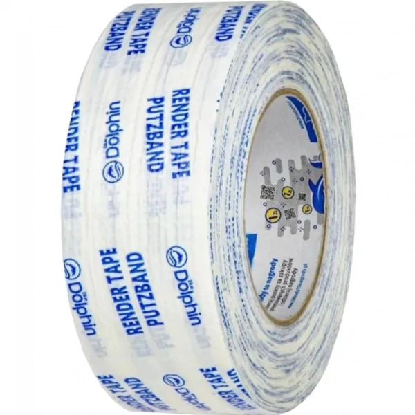 Малярська стрічка Blue Dolphin Render Tape DT-PR для шорстких поверхонь 48мм х 50м біла
