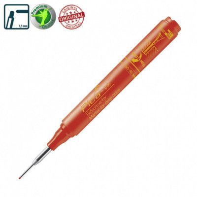 Маркер з довгим носиком червоний, Pica-Ink Deep Hole Marker(Піка) [150/40]