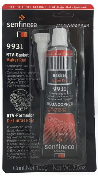 Силиконовый герметик красный  "RTV Silicone Red Senfineco" 100гр [Сенфинеко]