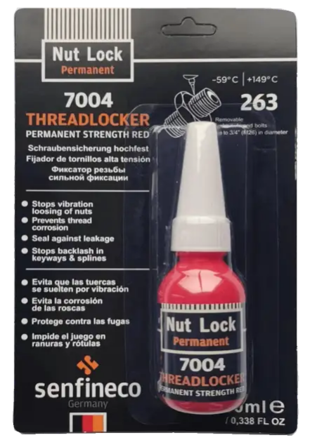 Фіксатор різьби сильної фіксації "Threadlocker permanent red Senfineco" 10мл [Сенфінеко]