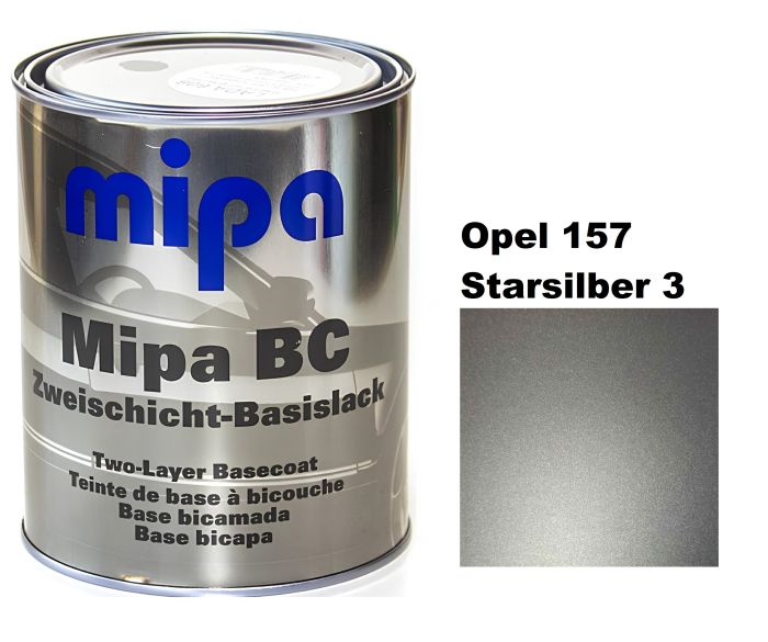 Базова автоемаль (металік) "Mipa Opel 157 Starsilber 3" 1л [Міпа Опель 157 Старсільбер]