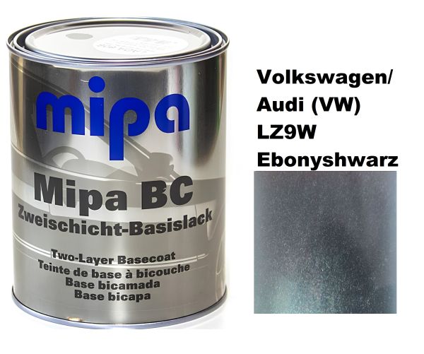 Базова автоемаль (металік) "Mipa Volkswagen/Audi (VW) LZ9W Ebonyshwarz" 1л][Міпа Фольксваген/Ауді ЛЗ9В Ебонішварц)