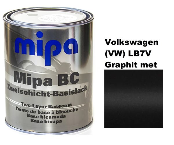 Базова автоемаль (металік) "Mipa Volkswagen (VW) LB7V Graphit met" 1л [Міпа Фольксваген Графіт мет]