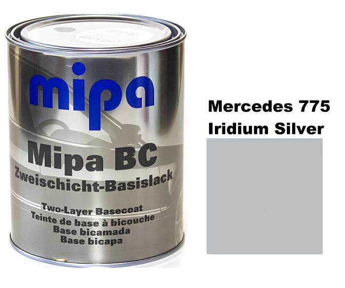 Базовая автоэмаль (металлик) "Mipa Mercedes 775 Iridium Silver" 1л [Мипа Мерседес 775 Иридиум Сильвер]