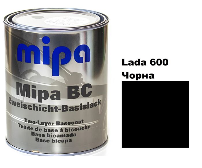 Базова автоемаль (металік) "Mipa 600 Чорна" 1л [Міпа]
