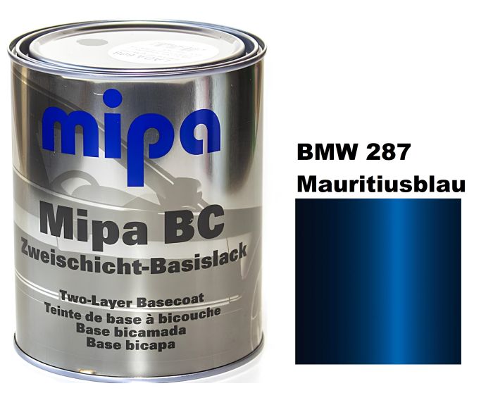 Базова автоемаль (металік) "Mipa BMW 287 Mauritiusblau2" 1л [Міпа БМВ 287 Маурітіусблау]