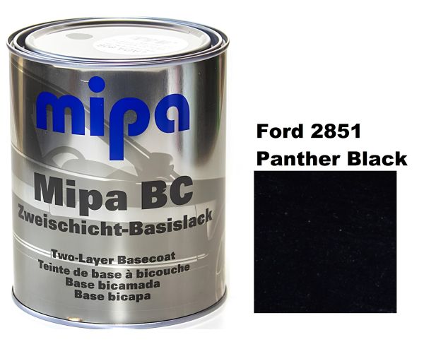 Базова автоемаль (металік) "Mipa Ford 2851 Panther Black" 1л [Міпа Форд 2851 Пантер Блек]