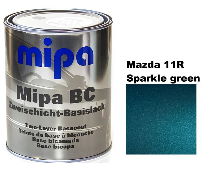 Базова автоемаль (металік) "Mipa Mazda 11R Sparkle green met" 1л [Міпа Мазда 11Р Спаркл грін мет]