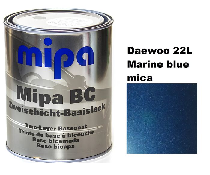 Базова автоемаль (металік) "Mipa Daewoo 22L Marine blue mica" 1л [Міпа Део 22Л Марин блу міка]
