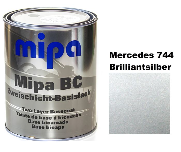 Базова автоемаль (металік) "Mipa Mercedes 744 brilliantsilber" 1л [Міпа Мерседес 744 бриліантсільбер]