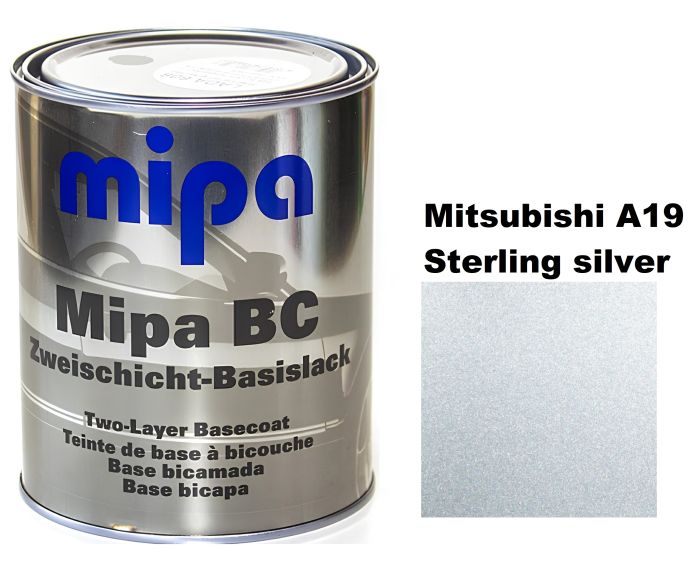 Базова автоемаль (металік) "Mipa Mitsubishi A19 Sterling silver" 1л [Міпа Мітсубісі А19 Стерлінг Сільвер]