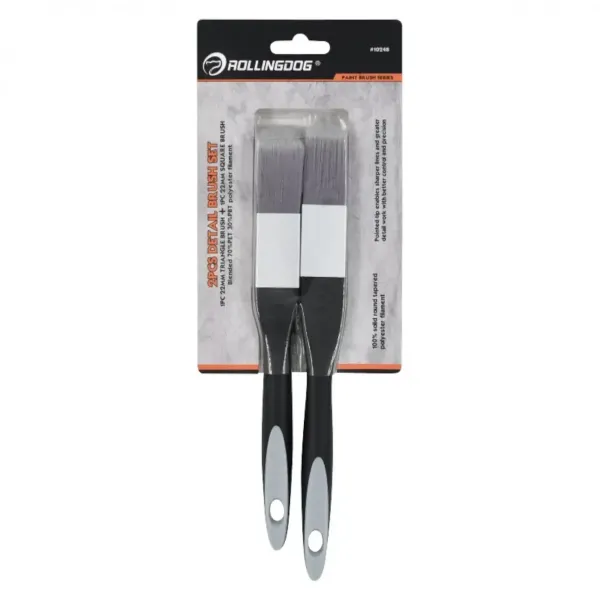 Набір малярних пензлів  22/24мм Rollingdog Detail Pro, 2шт, (Ролингдог)