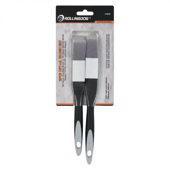 Набір малярних пензлів  22/24мм Rollingdog Detail Pro, 2шт, (Ролингдог)