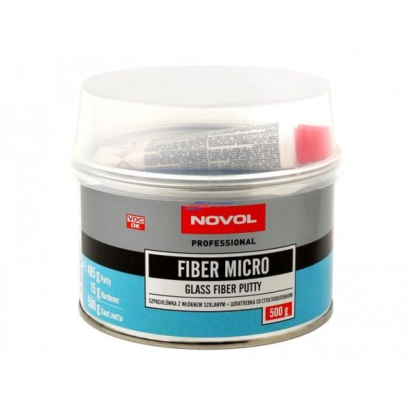 Автомобільная шпатлівка зі скловолокном "Fiber Micro Novol"  [Новол Файбер Мікро]