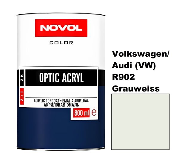 Акрилова автоемаль Novol Optic Volkswagen/Audi (VW) R902 Grauweiss (Новол Оптік Фольксваген/Ауді (ВВ) Р902 Граувеіс)