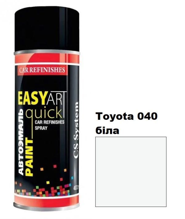 Автомобільна аерозольна фарба CS System Art Paint Toyota 040 біла (ЦС Систем Арт Пеінт Тойота 040)