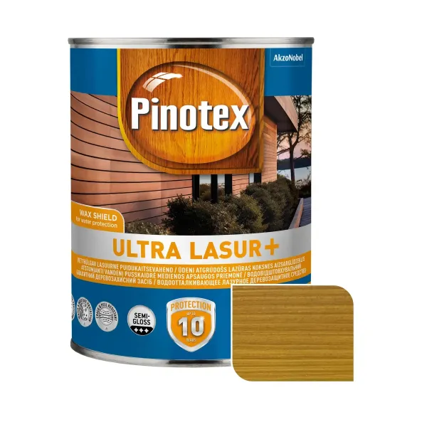 Просочення деревини, Орегон, "OP PINOTEX ULTRA LASUR+ ", (1 л), [Пінотекс Ультра Лазур плюс]
