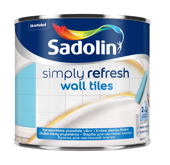Фарба для керамічної плитки 2в1 "Sadolin Simply Refresh Wall Tiles", напівматова, (безбарвна, BC)