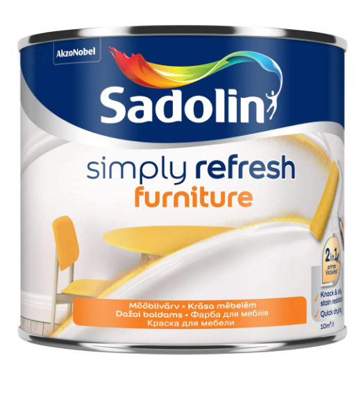 Фарба для меблів 2в1 "Sadolin Simply Refresh Furniture", матова, (безбарвна, BC)