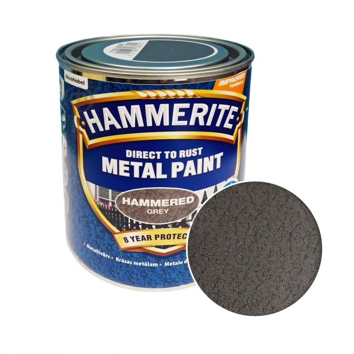 Фарба 3в1 молоткова, сіра, по металу "Hammerite Metal Paint" (Хаммерайт)